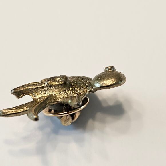 Vintage Bird Pair: Gold Toned Swan with Green Eye and Pheasant in Flight - Picture 4 of 16